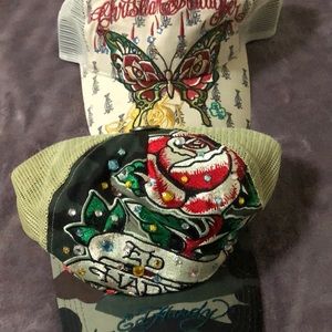 2 hats by Ed Hardy and Christian Audigier. Almost new.